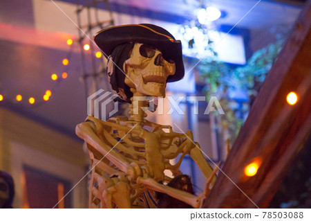 Jack O lantern pirate boat halloween decoration 78503088