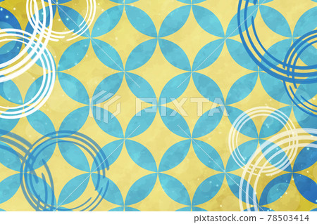 Japanese style background with ripples, rectangular cloisonne pattern, watercolor style Japanese style background with ripples, rectangular cloisonne pattern, watercolor style 78503414
