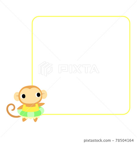 Summer monkey icon with frame 78504164