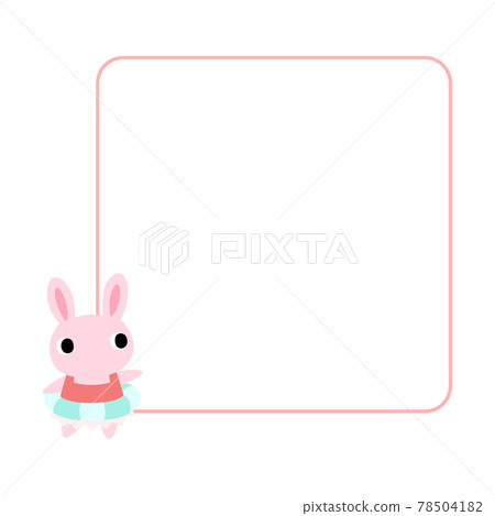 Summer rabbit icon with frame 78504182