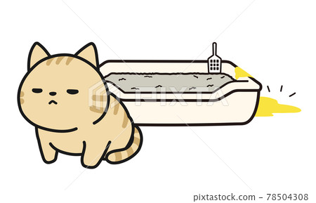 A kitten that has peeed out of the toilet bowl 78504308