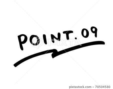 Cute POINT.09 point number / handwritten character illustration material 78504580