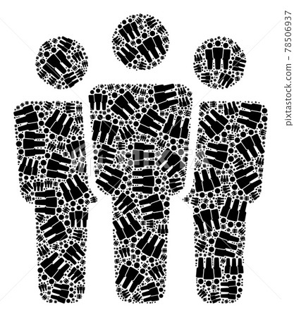 People Fractal Composition of People Items - Stock Illustration ...