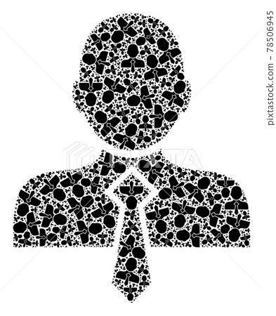 Office Man Fractal Collage of Office Man Items - Stock Illustration ...