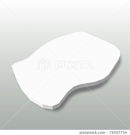 Lesotho - white 3D silhouette map of country area with dropped shadow on grey background. Simple flat vector illustration 78507734