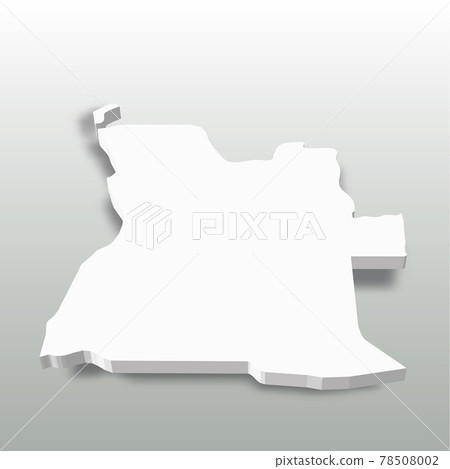 Angola - white 3D silhouette map of country... - Stock Illustration ...