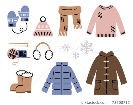 冬季時尚單品插畫集 78508715