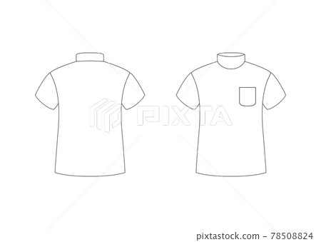 小高領短袖（有口袋）模板正反面白色 78508824