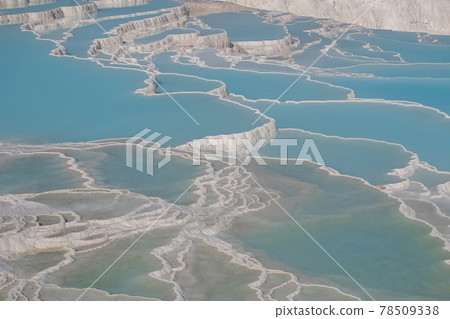 Beautiful natural travertine pools with blue water Beautiful natural travertine pools with blue water 78509338