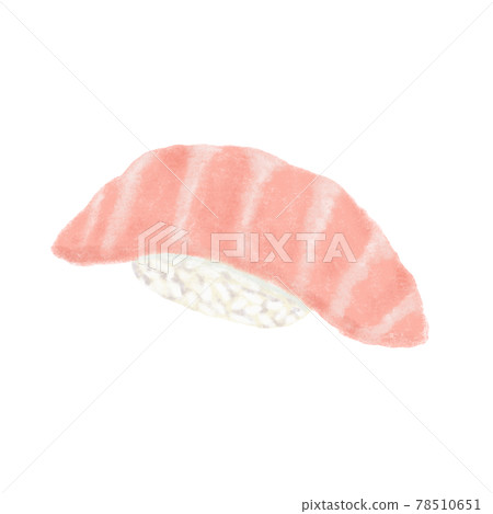 Illustration of cute sushi_nigiri sushi_tuna big toro Illustration of cute sushi_nigiri sushi_tuna big toro 78510651