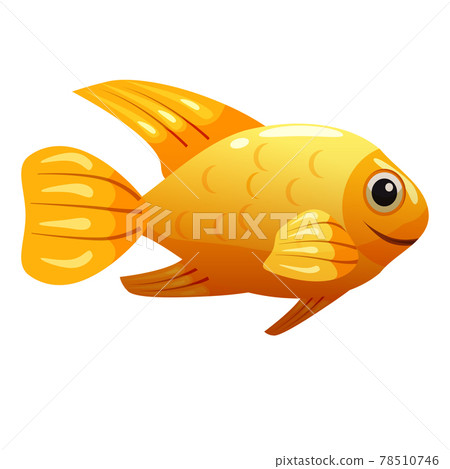 Tropical yellow fish, coral reef exotic pet animal. Aquarium sea life, vector illustartion cartoon style Tropical yellow fish, coral reef exotic pet animal. Aquarium sea life, vector illustartion cartoon style 78510746