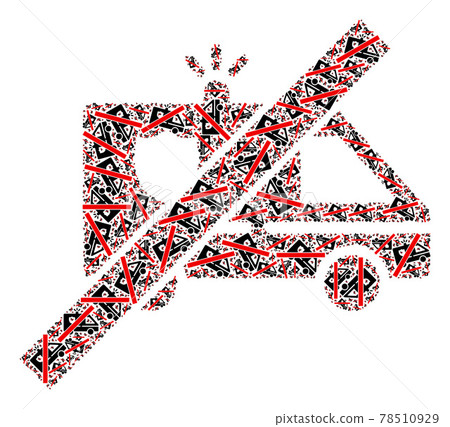 No Patrol Car Fractal Collage of No Patrol Car Icons 78510929