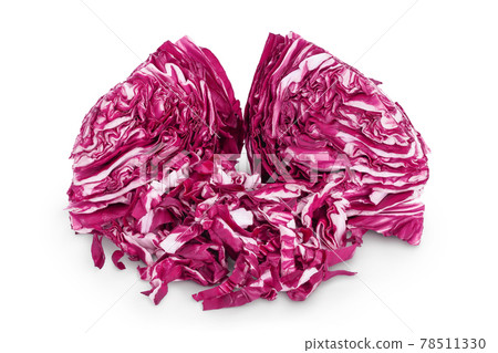 Fresh red radicchio salad isolated on white background with clipping path and full depth of field Fresh red radicchio salad isolated on white background with clipping path and full depth of field 78511330