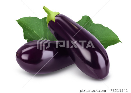 Eggplant or aubergine isolated on white background with clipping path and full depth of field Eggplant or aubergine isolated on white background with clipping path and full depth of field 78511341