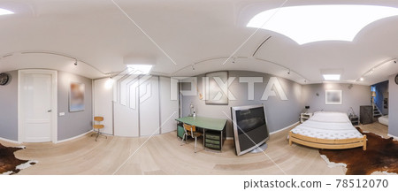 Bedroom interior with desk and wardrobe 78512070