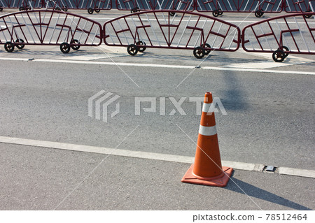 Red and white steel barrier Red and white steel barrier 78512464