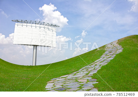 advertising board on green field 78512469