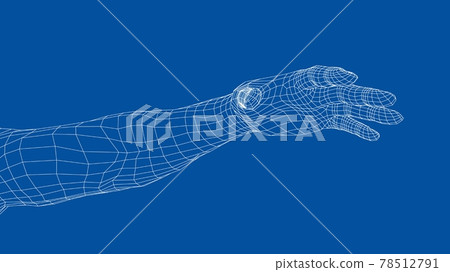 Hand. Vector rendering of 3d 78512791