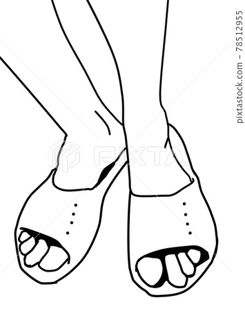 Deformed illustration of feet wearing sandals 1 78512955