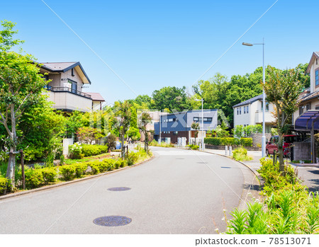 沒有電線桿的郊區住宅區 78513071