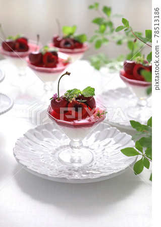 American Cherry Panna Cotta 78513186