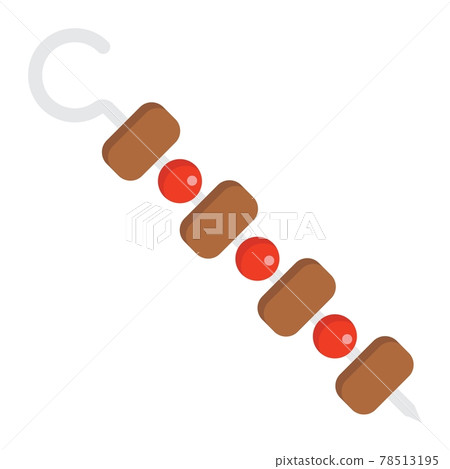 Shish kebab on skewers flat icon, food and drink Shish kebab on skewers flat icon, food and drink 78513195