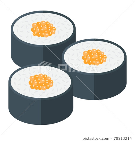 Sushi flat icon, food and drink, japanese rolls 78513214