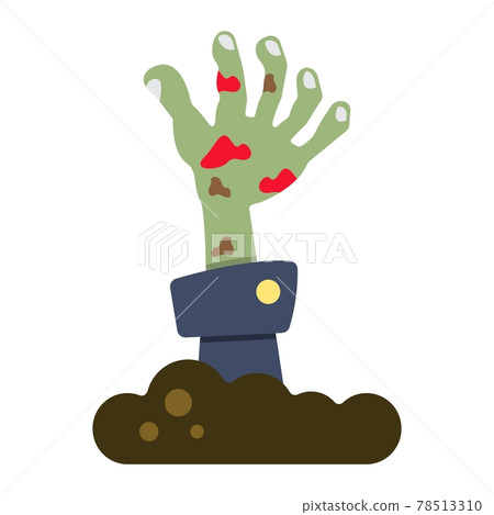 Zombie hand flat icon, halloween and scary Zombie hand flat icon, halloween and scary 78513310