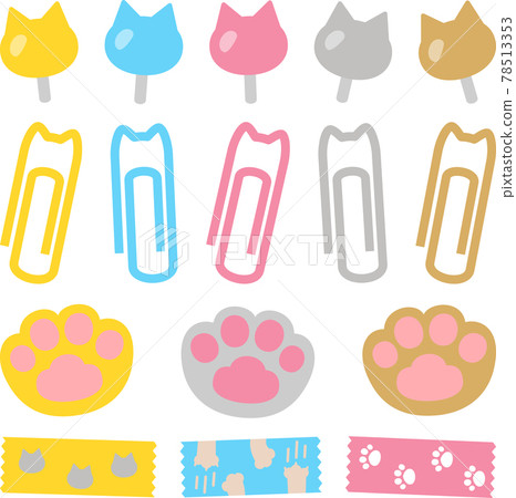 Cat-themed push pins and tapes 78513353
