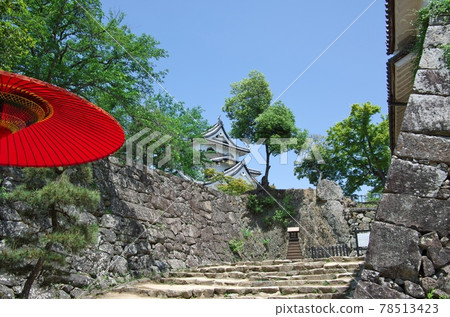 滋賀縣彥根市：彥根城/從報時鐘前看到的塔樓 78513423