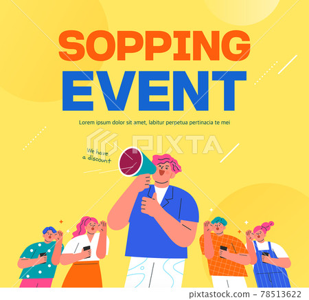 shopping event illustration. Banner shopping event illustration. Banner 78513622