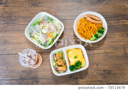 Takeout, delivery food, lunch box 78513679