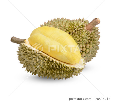 Ripe Durian Fruit isolated on white background 78514212