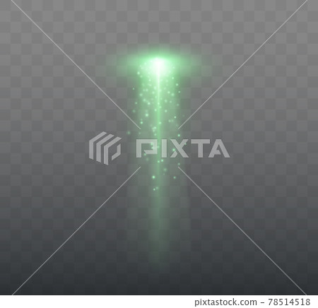 UFO light beam isolated. Green Light UFO light beam isolated. Green Light 78514518