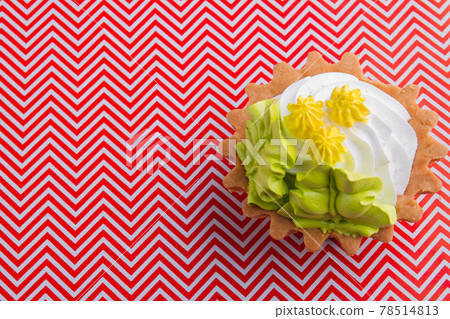 Close-up delicious sweet colorful cupcake and copy space. 78514813