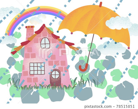 雨季梅雨下雨 插圖素材 圖庫