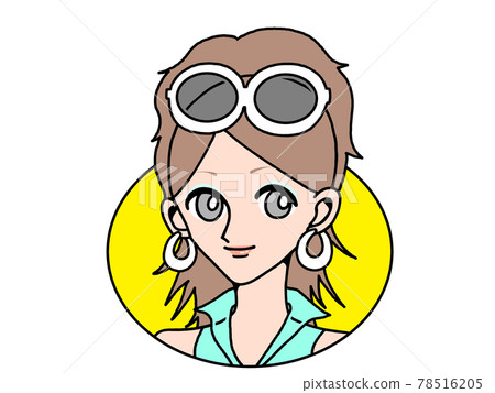Trendy hair and makeup for a woman in 90s gal-style fashion Trendy hair and makeup for a woman in 90s gal-style fashion 78516205