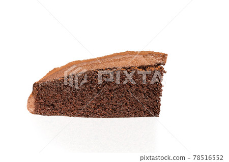 Slice of Chocolate Cake with isolated in white background. 78516552