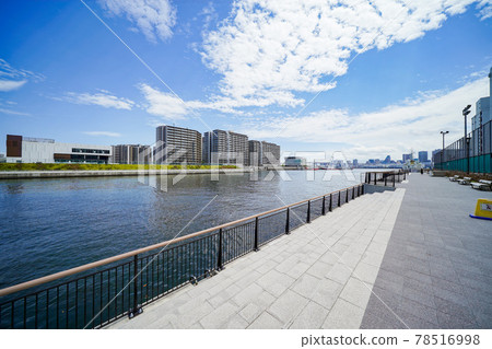 The Harumi Flag seen from Toyosu Sports Park across the Asashio Canal The Harumi Flag seen from Toyosu Sports Park across the Asashio Canal 78516998