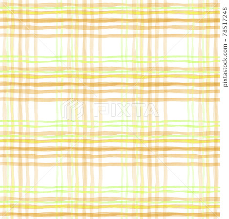 Brown and green hand-painted watercolor plaid 78517248