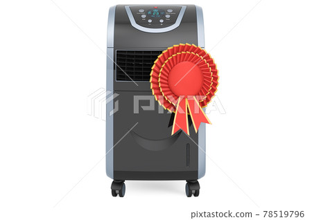 Portable air conditioner with best choice badge, 3D rendering 78519796