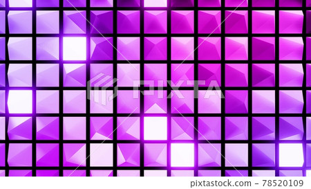 3d render. Abstract festive background with red blue gradient color pyramids on a plane flashing neon light randomly. Beautiful bg 3d render. Abstract festive background with red blue gradient color pyramids on a plane flashing neon light randomly. Beautiful bg 78520109
