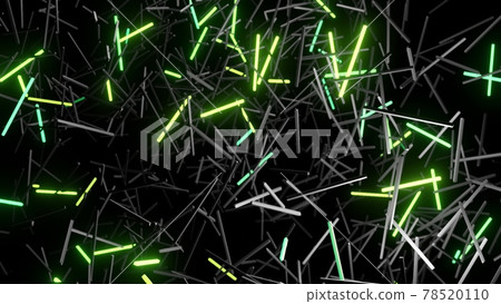 3d render. 3d abstract simple geometric background with green rectangles like light bulbs flashing neon lights fly in the air. Creative simple motion design bg with 3d objects 3d render. 3d abstract simple geometric background with green rectangles like light bulbs flashing neon lights fly in the air. Creative simple motion design bg with 3d objects 78520110