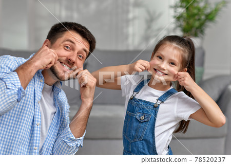 happy father and his cute little child daughter having fun happy father and his cute little child daughter having fun 78520237