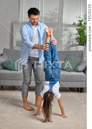 happy father and his cute little daughter train happy father and his cute little daughter train 78520238