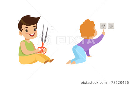 Little girl playing with matches kid in dangerous Vector Image