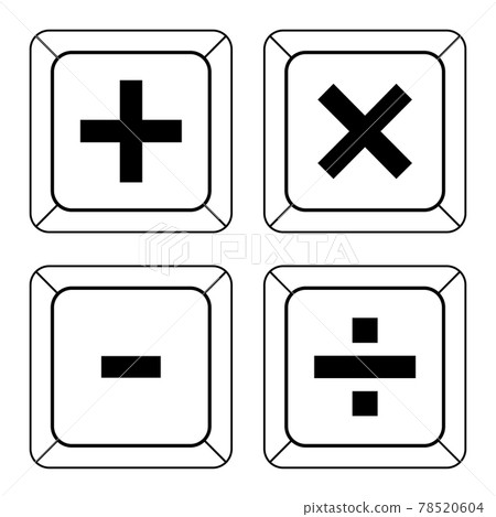 Calculator icon isolated on white background. Keyboard with calculator signs. Vector 78520604