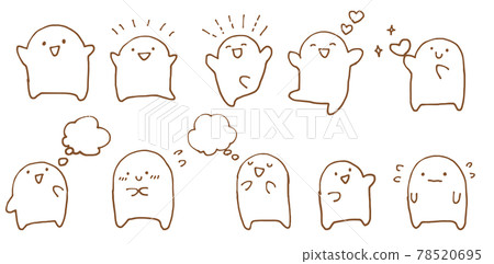 簡單可愛的生物手繪塗鴉 78520695