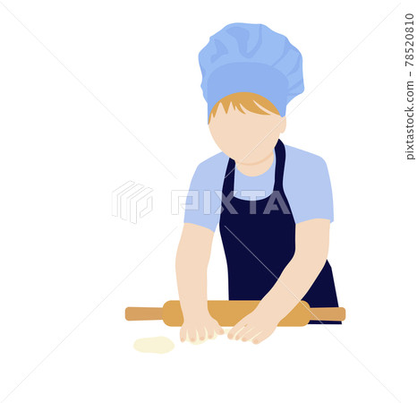 Chef baker vector stock illustration. Roll out the dough, a recipe for cooking. Baking, rolling pin, flour. Isolated on a white background. Chef baker vector stock illustration. Roll out the dough, a recipe for cooking. Baking, rolling pin, flour. Isolated on a white background. 78520810