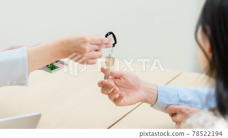 Handing over the room key 78522194